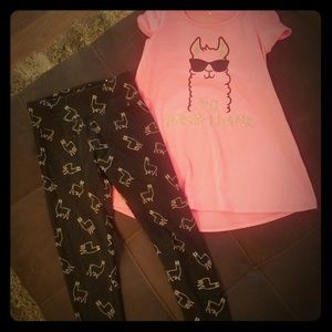 Justice 2 piece Llama outfit